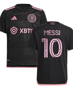 Youth Inter Miami CF #10 Lionel Messi Black Soccer Jersey
