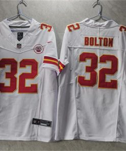 Men‘s Kansas City Chiefs #32 Nick Bolton White 2023 F.U.S.E. Vapor Untouchable Limited Stitched Jersey