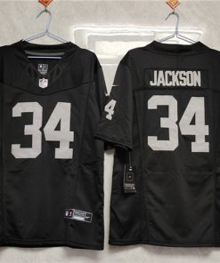 Men's Las Vegas Raiders #34 Bo Jackson Black 2023 F.U.S.E Vapor Untouchable Stitched Football Jersey