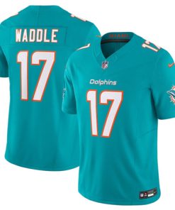 Men's Miami Dolphins #17 Jaylen Waddle Aqua 2023 F.U.S.E Vapor Limited Stitched Football Jersey