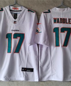 Men's Miami Dolphins #17 Jaylen Waddle White 2023 FUSE Vapor Limited Throwback Stitched Jersey