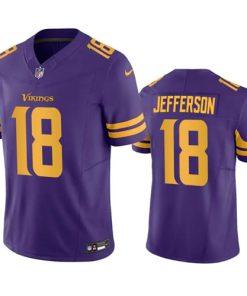 Men's Minnesota Vikings #18 Justin Jefferson Purple 2023 F.U.S.E. Color Rush Stitched Jersey