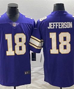 Men's Minnesota Vikings #18 Justin Jefferson Purple Vapor Untouchable Limited Stitched Jersey