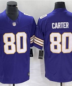 Men's Minnesota Vikings #80 Cris Carter Purple 2023 F.U.S.E. Vapor Untouchable Limited Stitched Jersey