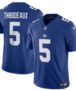 Men's New York Giants #5 Kayvon Thibodeaux Blue 2023 F.U.S.E. Vapor Untouchable Limited Stitched Jersey