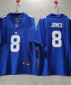 Men's New York Giants #8 Daniel Jones Blue 2023 F.U.S.E. Vapor Untouchable Limited Stitched Jersey