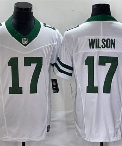 Men's New York Jets #17 Garrett Wilson White Throwback Stitched Jersey