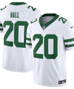 Men's New York Jets #20 Breece Hall White 2023 F.U.S.E. Vapor Limited Throwback Stitched Football Jersey