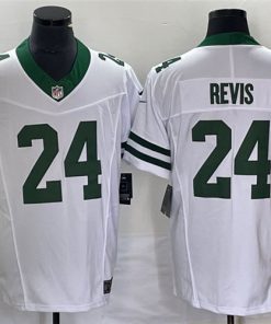 Men's New York Jets #24 Darrelle Revis White 2023 F.U.S.E. Vapor Limited Throwback Stitched Football Jersey