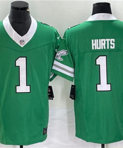 Men's Philadelphia Eagles #1 Jalen Hurts Green 2023 F.U.S.E. Vapor Untouchable Stitched Football Jersey