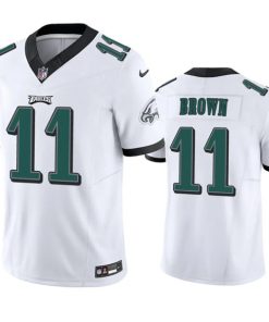 Men's Philadelphia Eagles #11 A. J. Brown White 2023 F.U.S.E. Vapor Untouchable Stitched Football Jersey