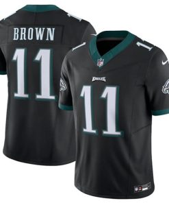 Men's Philadelphia Eagles #11 A.J. Brown Black 2023 F.U.S.E. Vapor Untouchable Limited Stitched Football Jersey