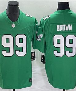 Men's Philadelphia Eagles #99 Jerome Brown Green 2023 F.U.S.E. Vapor Untouchable Stitched Football Jersey