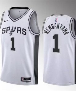 Men's San Antonio Spurs #1 Victor Wembanyama White 2022-23 Association Edition Stitched Basketball Jersey