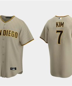 Men's San Diego Padres #7 Ha-Seong Kim Tan Cool Base Stitched Jersey
