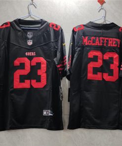 Men's San Francisco 49ers #23 Christian McCaffrey Black 2023 F.U.S.E. Vapor Untouchable Limited Stitched Football Jersey