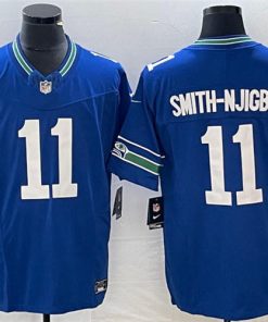 Men's Seattle Seahawks #11 Jaxon Smith-Njigba Royal 2023 F.U.S.E. Vapor Limited Throwback Stitched Jersey