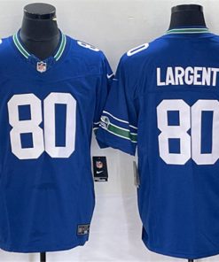 Men's Seattle Seahawks #80 Steve Largent Royal Vapor Untouchable Limited Stitched Football Jersey