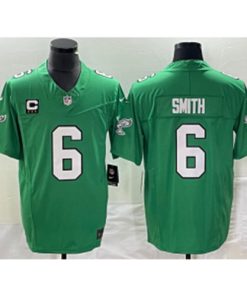 Nike Eagles 6 DeVonta Smith Green 2023 New Neck Vapor Limited Men Jersey with C patch