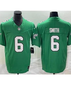 Nike Eagles 6 DeVonta Smith Green 2023 New Neck Vapor Limited Men Jersey1