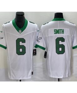 Nike Eagles 6 DeVonta Smith White 2023 New Neck Vapor Limited Men Jersey1