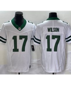 Nike Jets 17 Garrett Wilson White 2023 F.U.S.E. Vapor Limited Throwback Men Jersey