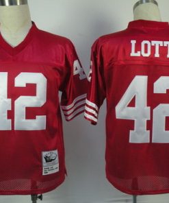 San Francisco 49ers #42 Ronnie Lott Red Throwback Jersey
