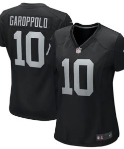 Women's Las Vegas Raiders #10 Jimmy Garoppolo Black Stitched Game Jersey(Run Small)