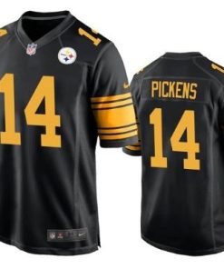 Nike Steelers 14 George Pickens Black Color Rush Limited Men Jersey