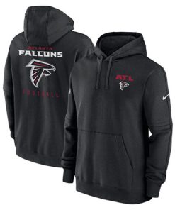 Men's Atlanta Falcons Black Sideline Club Fleece Pullover Hoodie