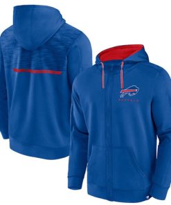 Men's Buffalo Bills Blue Defender Evo Full-Zip Hoodie