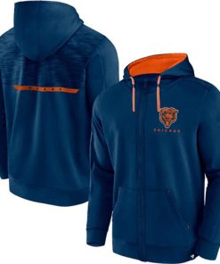 Men's Chicago Bears Navy Defender Evo Full-Zip Hoodie