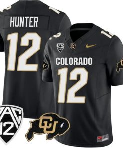 Men's Colorado Buffaloes #12 Travis Hunter Black 2023 F.U.S.E. Stitched Football Jersey