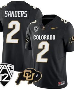 Men's Colorado Buffaloes #2 Shedeur Sanders Black 2023 F.U.S.E. Stitched Football Jersey