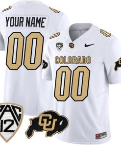 Men's Colorado Buffaloes Active Player Custom White 2023 F.U.S.E. Stitched Football Jersey