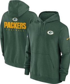 Men's Green Bay Packers Green Sideline Club Fleece Pullover Hoodie