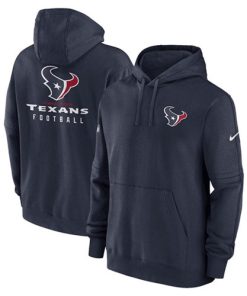 Men's Houston Texans Navy Sideline Club Fleece Pullover Hoodie