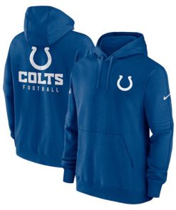 Men's Indianapolis Colts Blue Sideline Club Fleece Pullover Hoodie