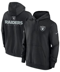 Men's Las Vegas Raiders Black Sideline Club Fleece Pullover Hoodie