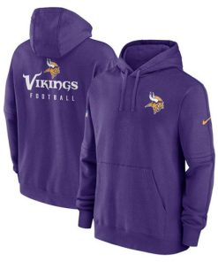 Men's Minnesota Vikings Purple Sideline Club Fleece Pullover Hoodie