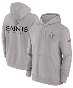 Men's New Orleans Saints Gray Sideline Club Fleece Pullover Hoodie