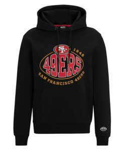 Men's San Francisco 49ers Black BOSS X Touchback Pullover Hoodie