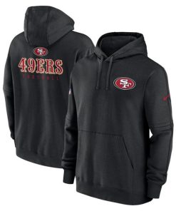 Men's San Francisco 49ers Black Sideline Club Fleece Pullover Hoodie
