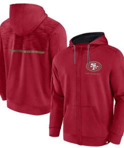Men's San Francisco 49ers Scarlet Defender Evo Full-Zip Hoodie