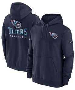 Men's Tennessee Titans Navy Sideline Club Fleece Pullover Hoodie