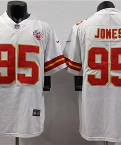 Nike Chiefs #95 Chris Jones White Men’s Stitched NFL Limited Rush Jersey