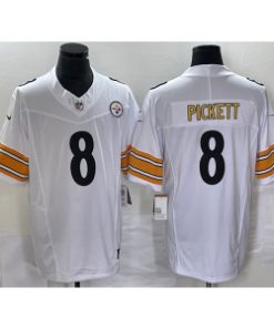 Nike Steelers 8 Kenny Pickett White 2023 F.U.S.E Vapor Limited Men Jersey