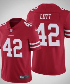 Men's San Francisco 49ers #42 Ronnie Lott New Red 2023 F.U.S.E. Football Stitched Jersey