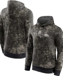 Men's Baltimore Ravens Black Gray Blackout Tonal Pullover Hoodie