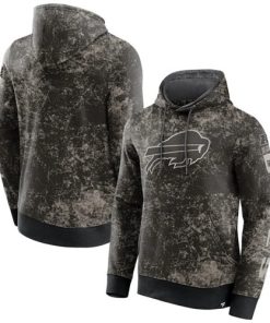 Men's Buffalo Bills Black Gray Blackout Tonal Pullover Hoodie